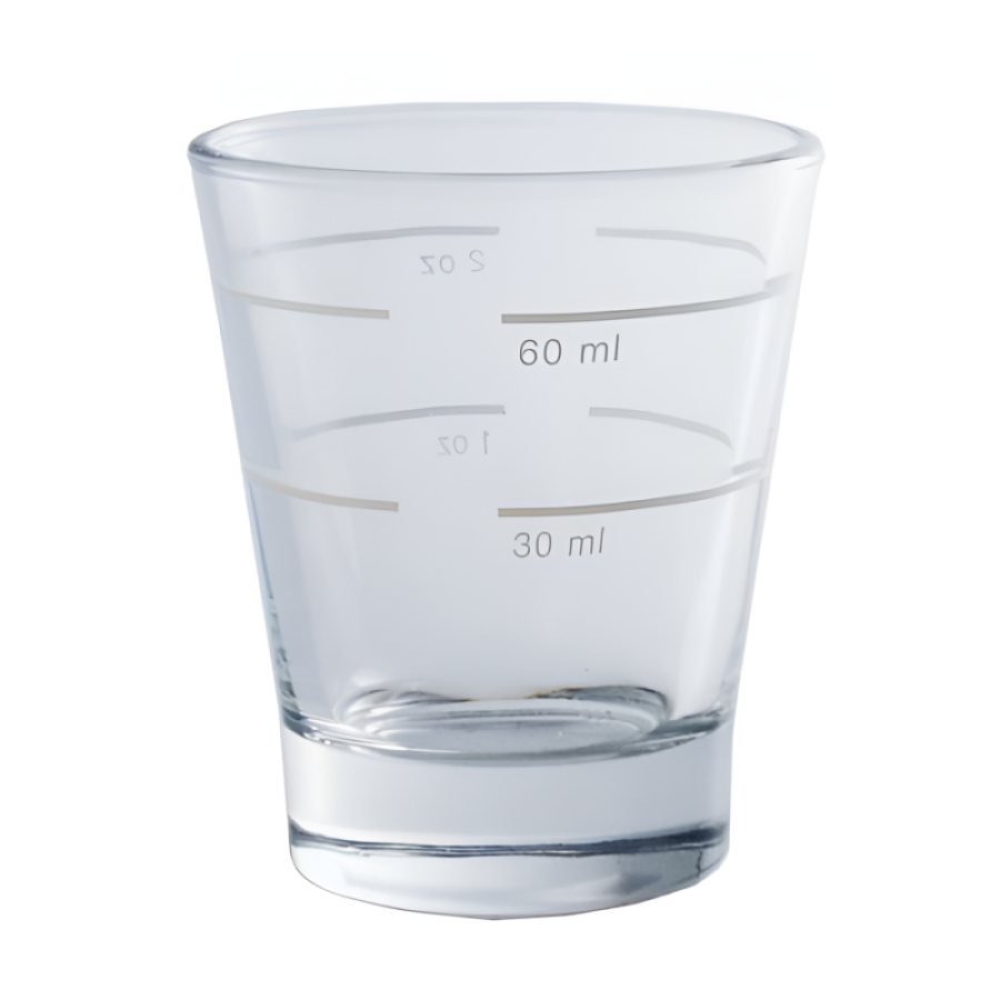 Vaso tipo shot glass para calibración de espresso