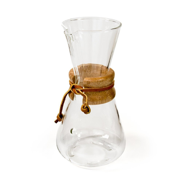 Chemex de 3 tazas con cuello de madera
