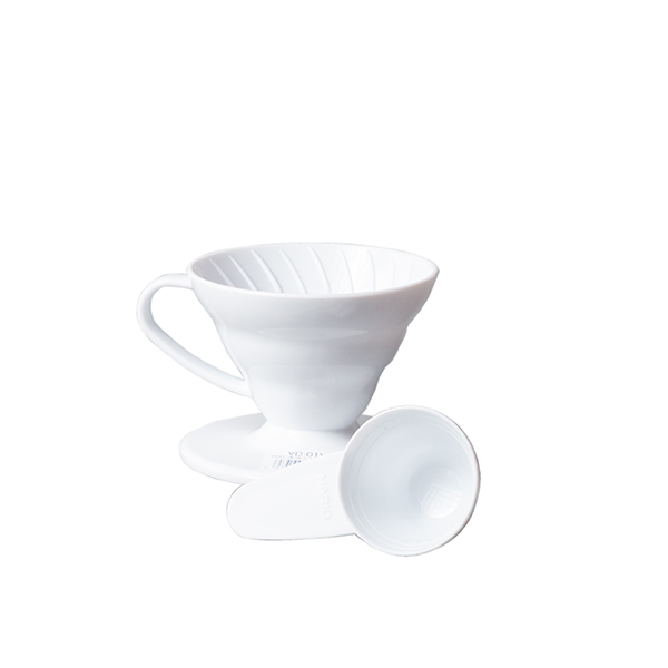 Dripper V60 01 Acrílico blanco y dosificador blanco
