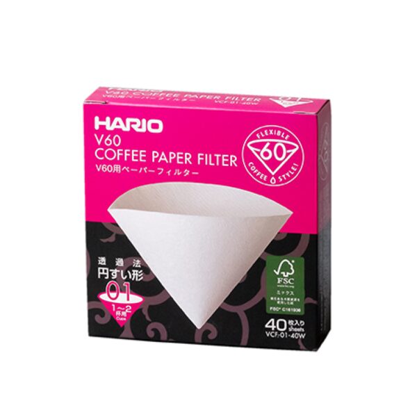 Filtros V60 01 Hario de 40 unidades