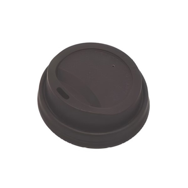 Tapas Negras compostables para vasos de 12 oz