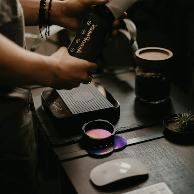 Aeropress peso de gramos de café