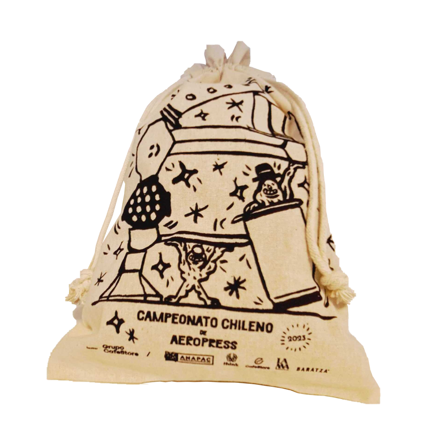 Bolsa de Aeropress en uso